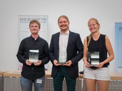 Meister 2017: Julius Steen, Peter Giertzuch, Sabrina Effenberger - © Dresden Debating Union