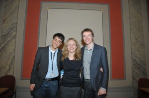 Die Chefuroren der ZEIT DEBATTE Tübingen 2012 (v.l.n.r.): Leo Vogel, Wiebke Nadler und Philipp Stiel (Foto: Carsten Schmidt)