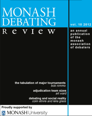 Lukas Haffert rezensiert: Monash Debate Review Vol. 10