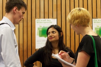 James Beavis and Nita Rao with our reporter Anna Mattes (c) WUDC pretty pictures