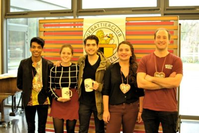 The winners and chief adjudicators of the Munich Open 2017. From left to right: Nishith Hedge (CA), Gigi Gil, Devin van den Berg, Melda Eren (CA), Paul Smith (CA) - © Julian von Lautz