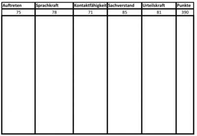 So soll der neue Bewertungsbogen aussehen, nur schöner. 